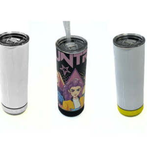 White Stainless Steel Tumbler with a Bluetooth Speaker